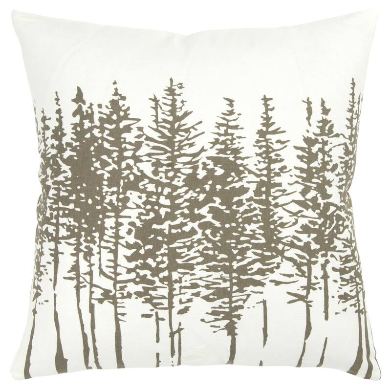Rizzy Home Urban Tree Design Throw Pillow - Down - Gray