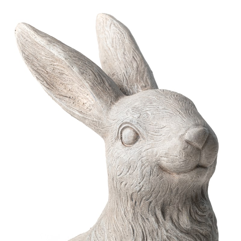 Glitzhome 18"H MGO Cute Sitting Rabbit Garden Statue Decoration