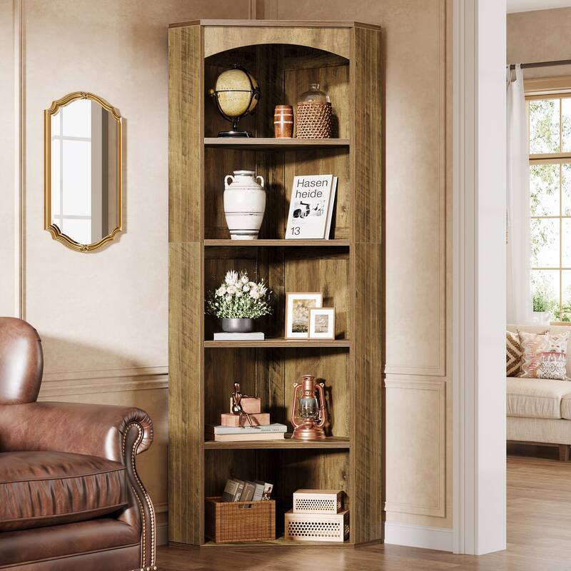 70.9" Corner Storage Cabinet, Corner Shelf Bookshelf Bookcase, Living Room Bedroom Kitchen Home Office Accent Cabinet