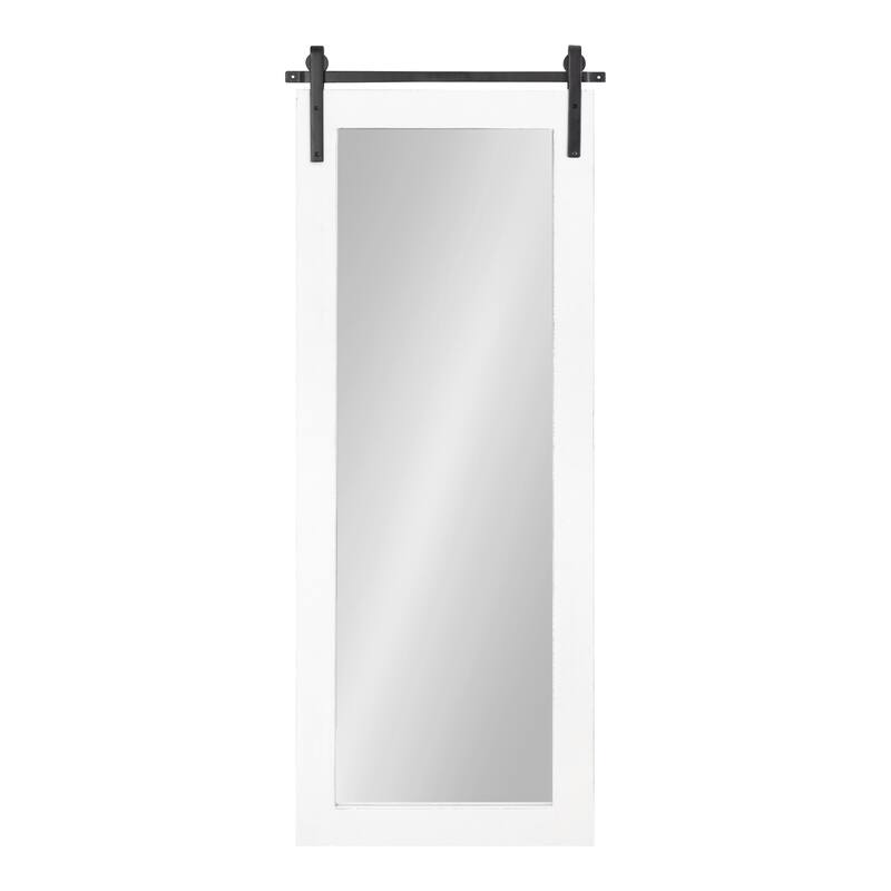 Kate and Laurel Cates Rustic Rectangular Wall Mirror - 18x50 - White