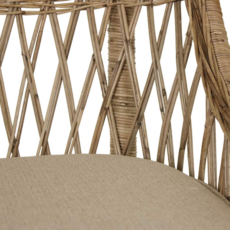 Bayside Curvilinear Rattan Cushioned Dining Chair by East at Main - 22x23"x39"