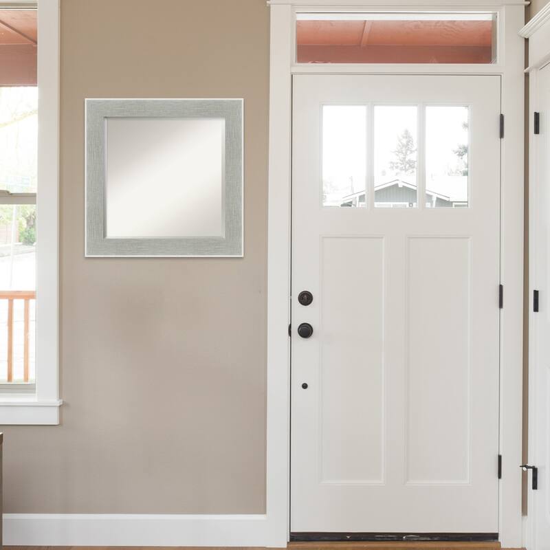 Beveled Wall Mirror - Glam Linen Grey Frame - Glam Linen Grey