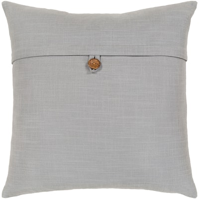 Artistic Weavers Demetra Traditional Button Light Grey Feather Down Fill Throw Pillow 18-inch