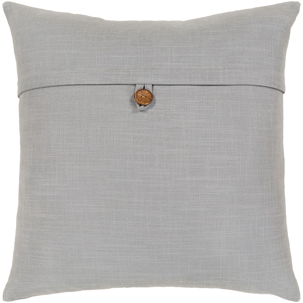 Artistic Weavers Demetra Traditional Button Light Grey Feather Down Fill Throw Pillow 18-inch