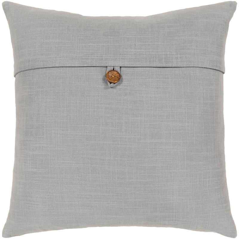 Livabliss Demetra Traditional Button Light Grey Throw Pillow Cover 18-inch