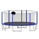 preview thumbnail 4 of 5, 16FT Trampoline with Basketball Hoop pump and Ladder(Inner Safety Enclosure) with soccer goal blue