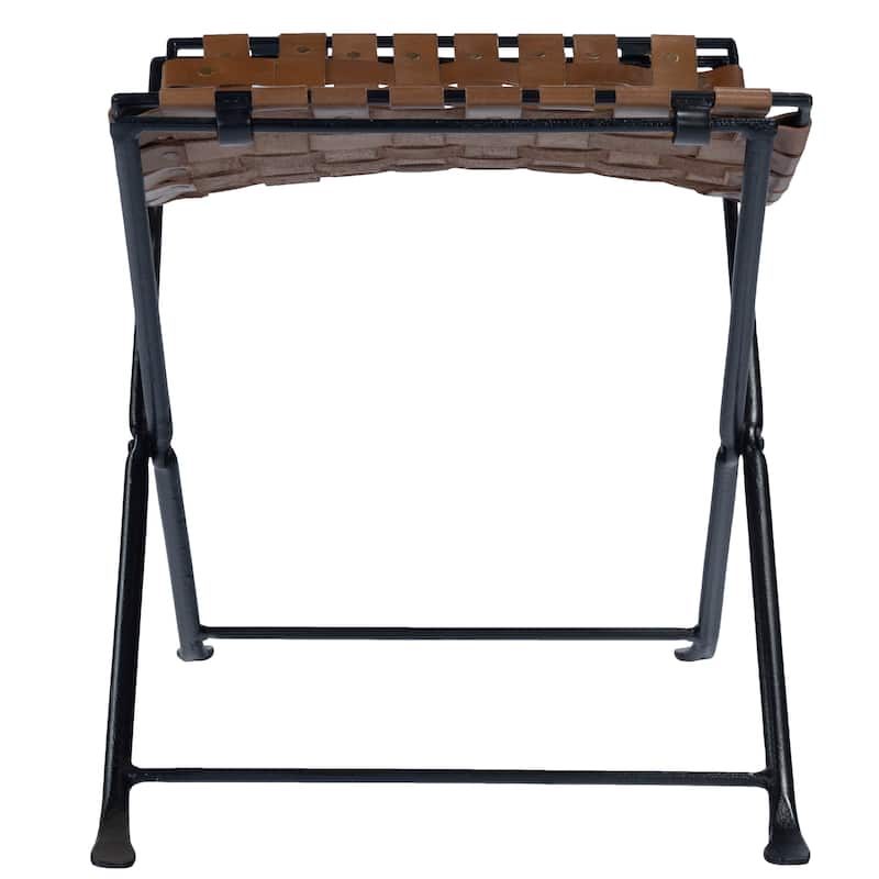 Butler Karma Brown Woven Leather Stool