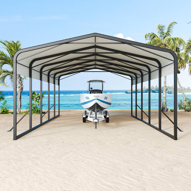 GDF Studio - Ironhaven Pro Industrial 15 x 25 FT Metal Carport