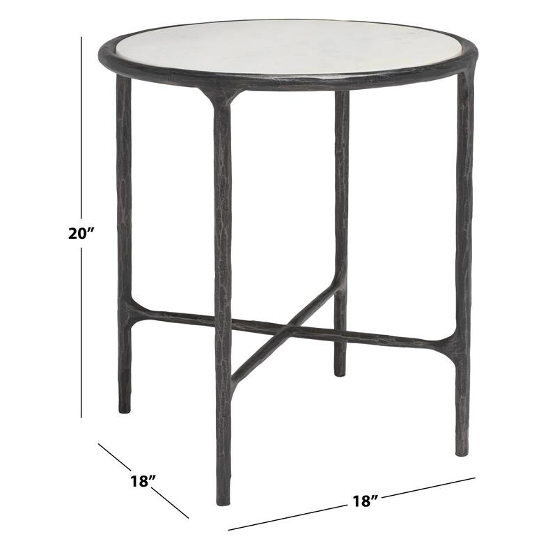 SAFAVIEH Couture Saliha Forged Metal Round End Table - 18" W x 18" L x 20" H - 18"W x 18"D x 20"H
