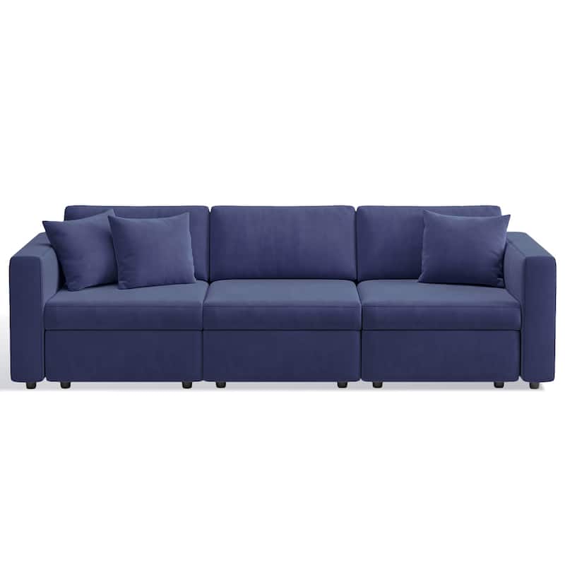 Pocassy Cloud Sectional Couch Upholstered Velvet Couches