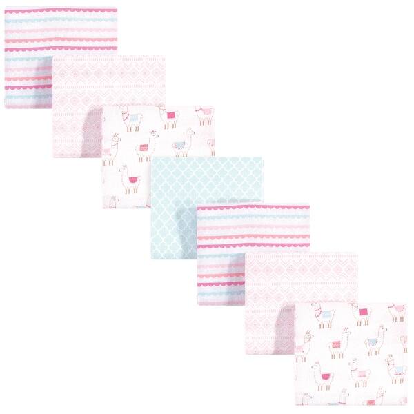 slide 1 of 1, Hudson Baby Infant Girl Cotton Flannel Receiving Blankets Bundle, Llama, One Size - Llama - One Size One Size - Llama