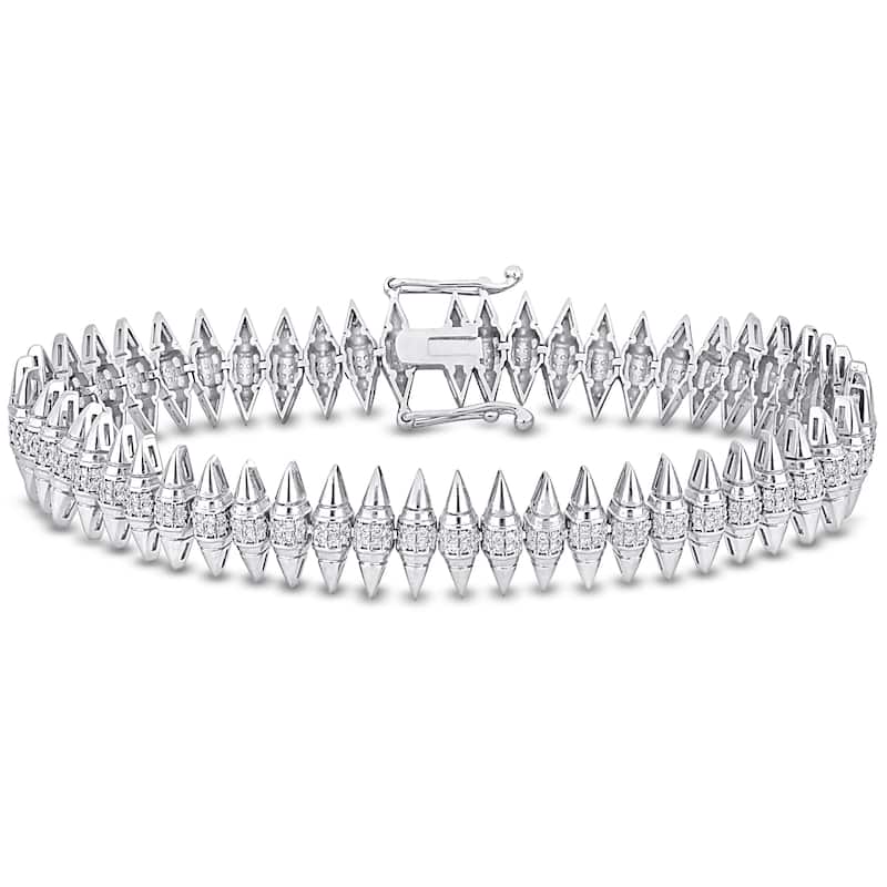 Miadora 1ct TDW Diamond Marquise Design Bracelet in 14k White Gold - 7 in.