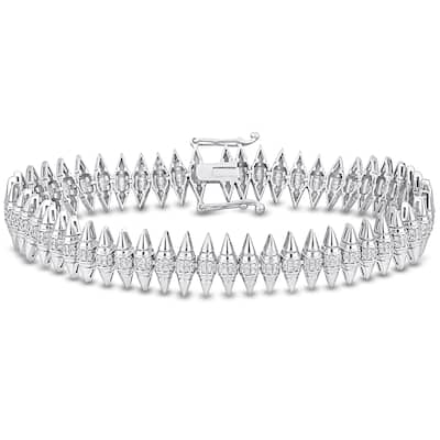 Miadora 1ct TDW Diamond Marquise Design Bracelet in 14k White Gold - 7 in.