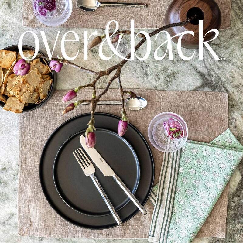 over&back 100% Linen Woven Placemats - Machine Washable - Set of 4