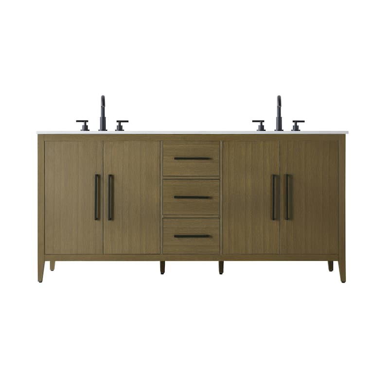 Elegant Lighting VF29372D Millie 72" Free Standing Double Basin Vanity - Chestnut Brown