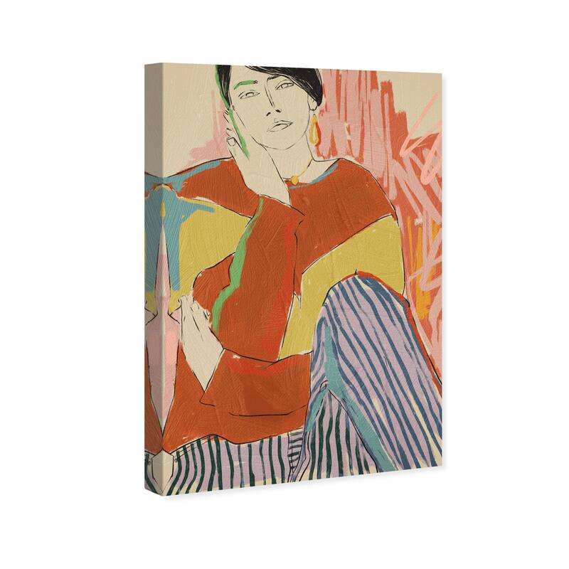 Wynwood Studio Fashion and Glam Contemporary Fashionista Orange and Dark Orange Modern & Contemporary Wall Art Canvas Print