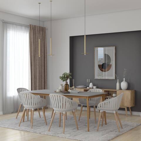 Midtown Concept Bleue 7pc Wood Indoor Dining Set