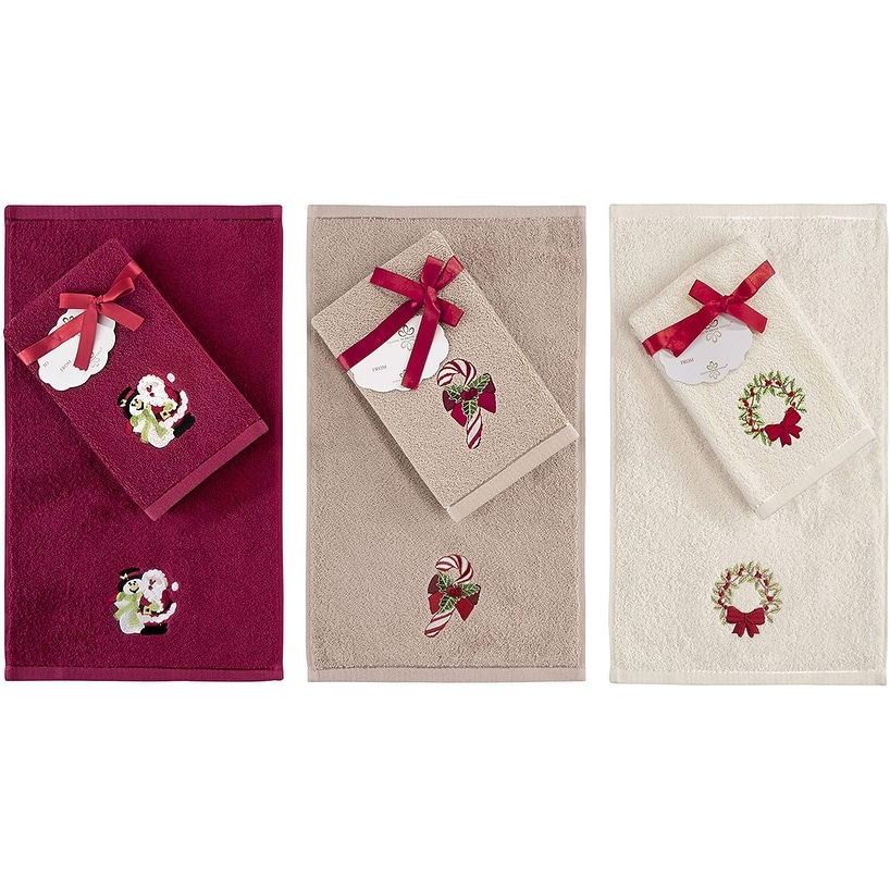 Christmas Poinsettia 3 Piece Towel Sets, 1 Bath Towel 30x60 inch
