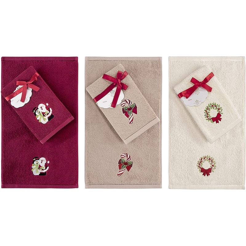 Christmas Fingertip Bath Towels Gift 12 Piece Hand Set - N/A