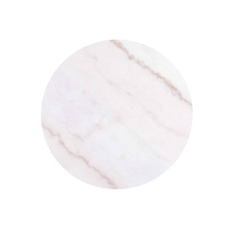 Modern Genuine Marble Top Coffee Table with Accent Gold Stainless Steel Base