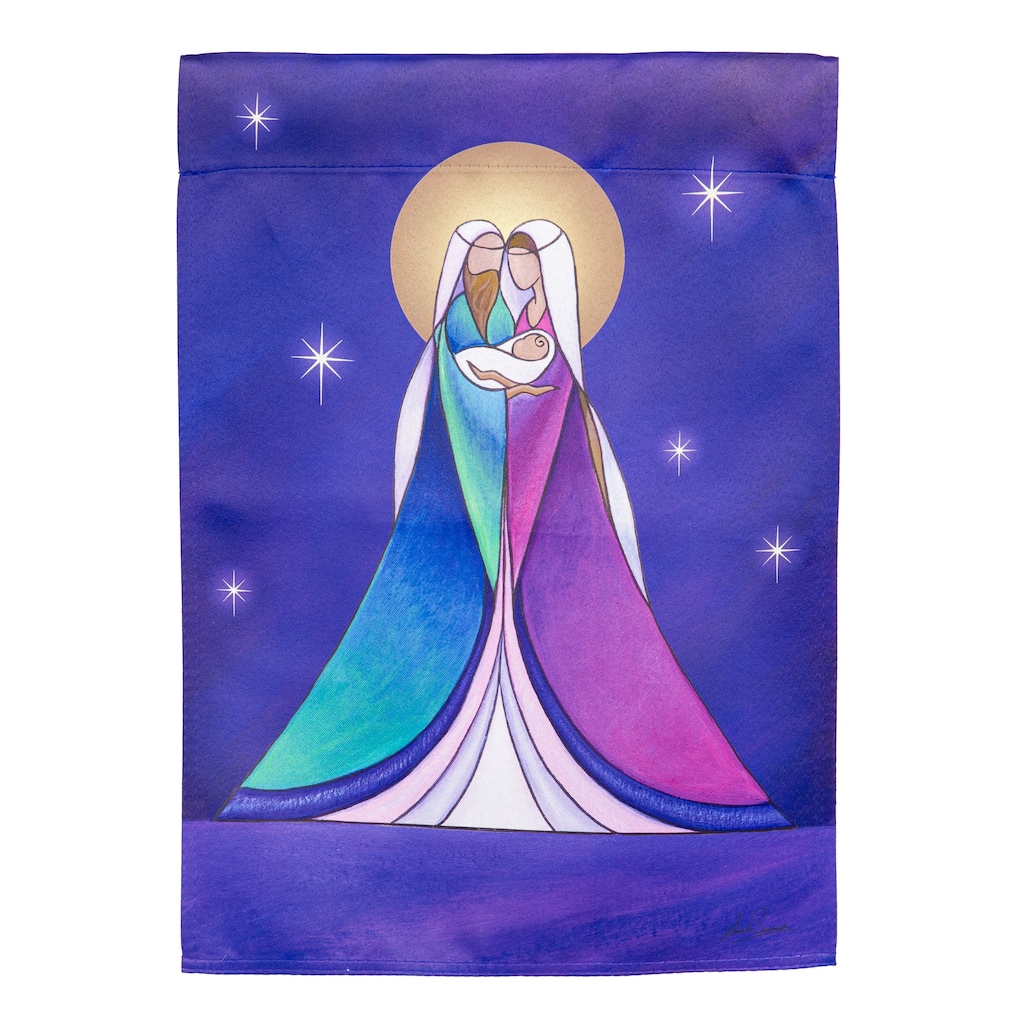 12.5 in. x 18 in. Holy Family Suede Garden Flag - Multicolor - 12.5 in x 18 in