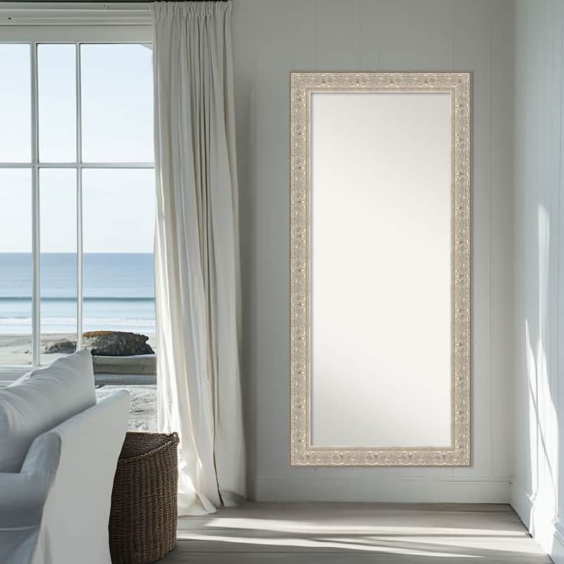 Luxe Non-Beveled Framed Full-Length Floor Leaner Mirror