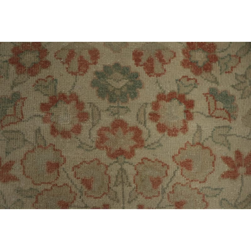 Hand Knotted Oriental 100% Wool Carpet Traditional Floral Beige & Ivories Ziegler Area Rug - 8' 3'' X 6' 1''