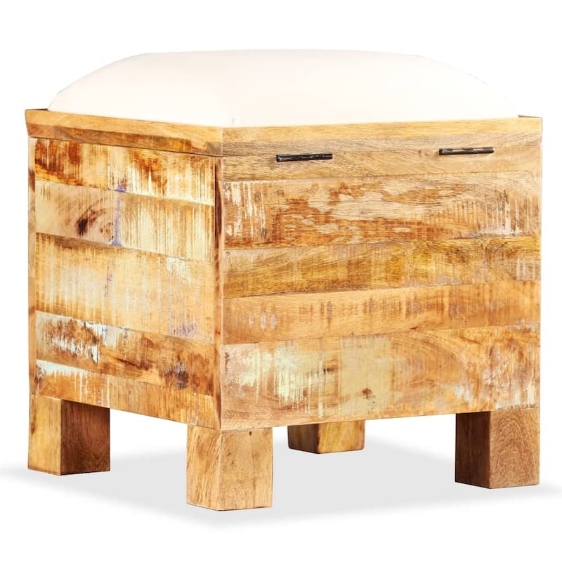 vidaXL Storage Bench Solid Reclaimed Wood 15.7"x15.7"x17.7"