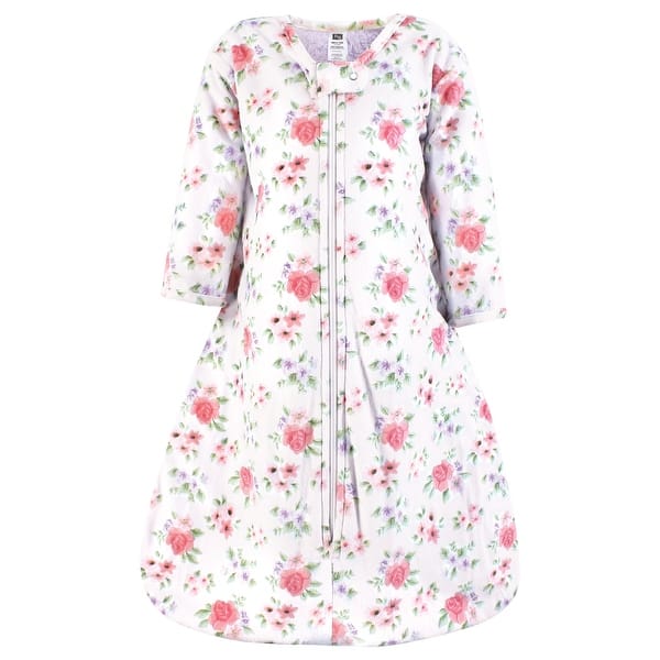 slide 1 of 1, Hudson Baby Infant Girl Long Sleeve Plush Faux Fur Sleeping Bag, Wearable Blanket, Vintage Floral 0-6 Months - Vintage Floral