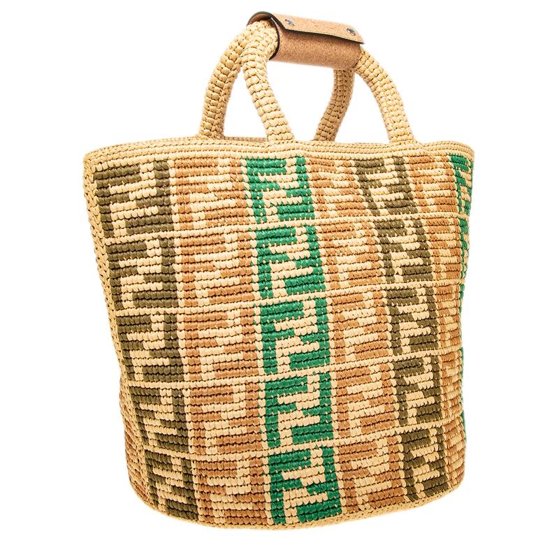 Fendi FF Raffia Shopper Tote