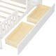 preview thumbnail 40 of 38, Twin Size House Bed Wood Kids Bed Frame with 2 Storage Drawers, Window and Guardrails for Bedroom, Easy Assembly
