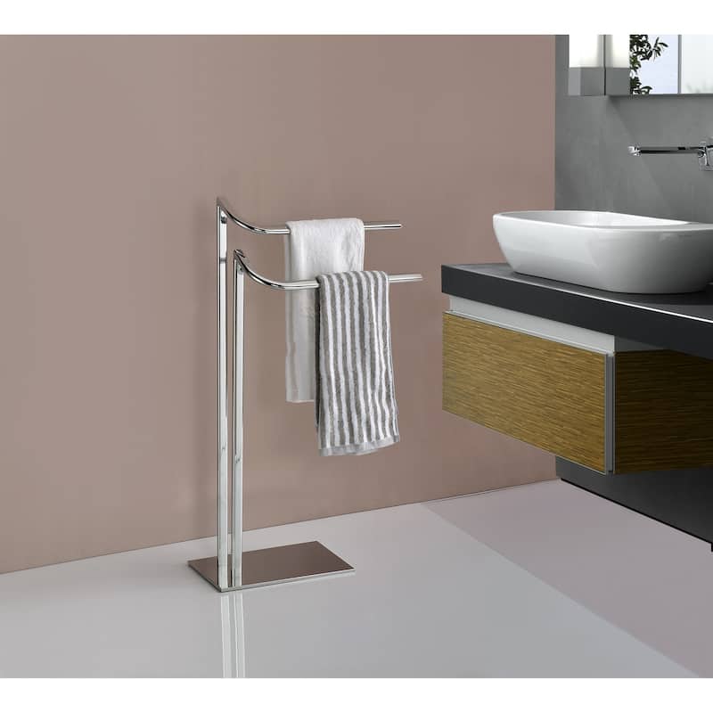 Metal Freestanding Bathroom Towel Rack Stand, Chrome