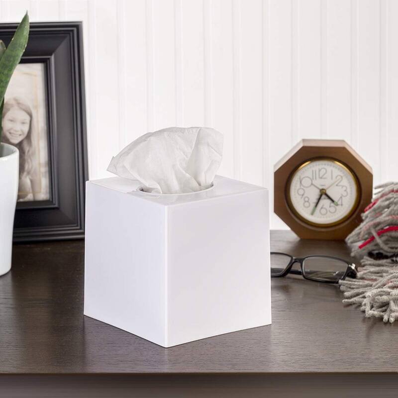 DWËLLZA HOME White Tissue Box Cover Square