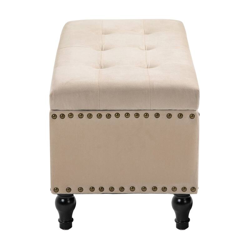 Maypex 38 Inch Soft Velvet Upholstery Storage Bench with Flip Top - 38"