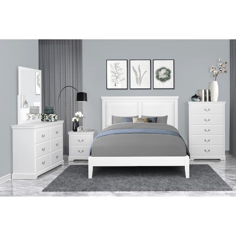 1pc Classic Traditional 2 Drawers Nightstand Bedroom Furniture Wooden Bedside Table Cabinet
