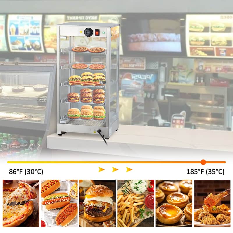 Commercial Food Warmer Display Cabinet with 3D Heating