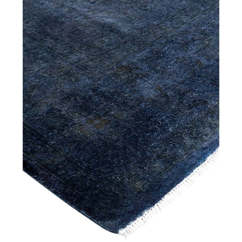 Overdyed One-of-a-Kind Hand-Knotted Area Rug - Navy - 4' 1" x 6' 1"