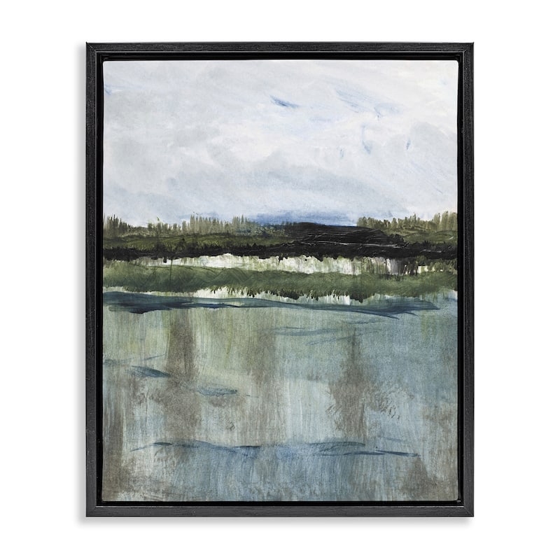 Stupell Northwest Lakeside View Framed Floater Canvas Wall Art Design By Lanie Loreth - 25 x 31 - Black