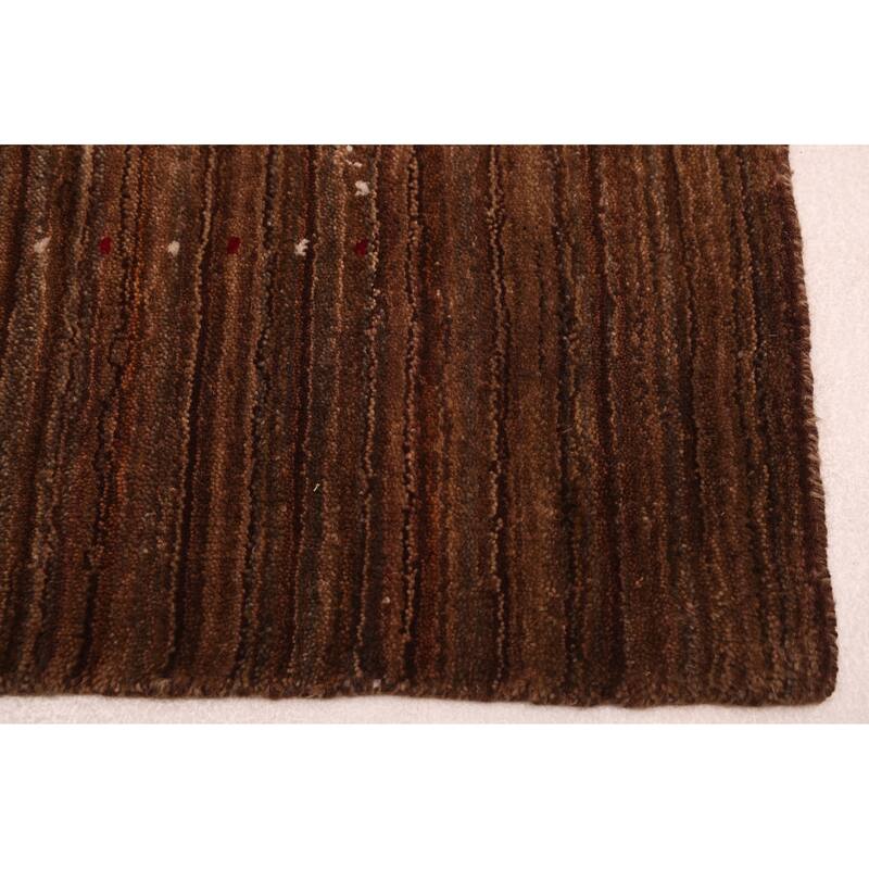 ECARPETGALLERY Hand Loomed Kashkuli Gabbeh Brown Wool Rug - 4'11 x 7'8