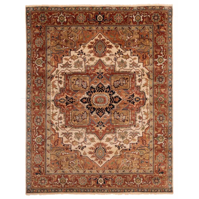 ECARPETGALLERY Hand-knotted Jules Sultane Ivory Wool Rug - 7'9 x 9'11