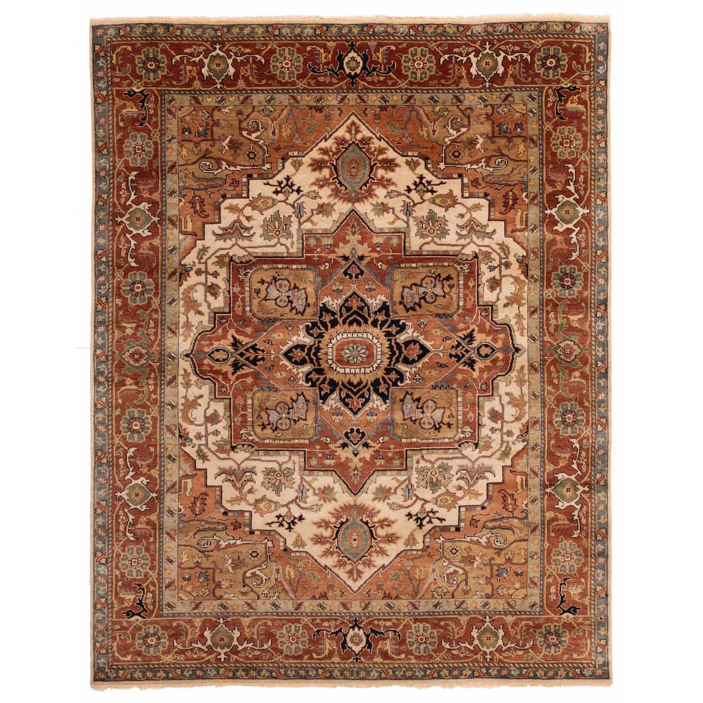 ECARPETGALLERY Hand-knotted Jules Sultane Ivory Wool Rug - 7'9 x 9'11