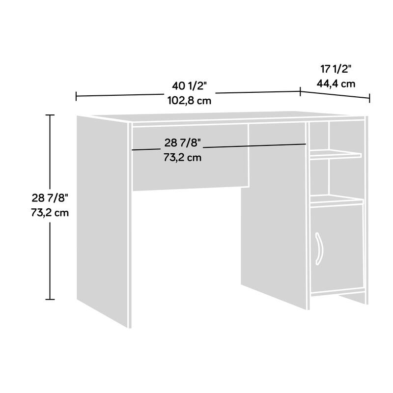 Engineered Wood Transitional Desk with Storage