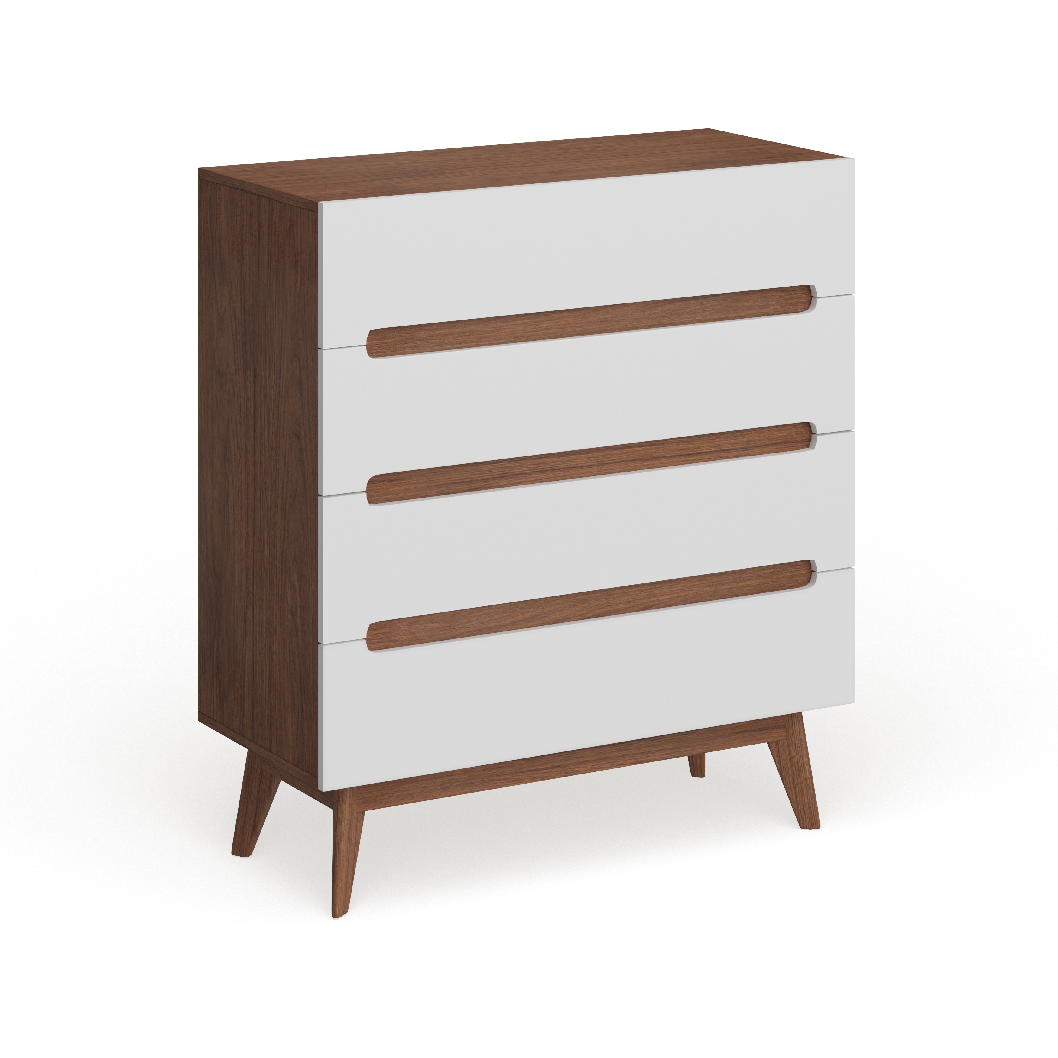 Carson Carrington Sundsvall Mid-century White and Walnut 4-drawer Chest