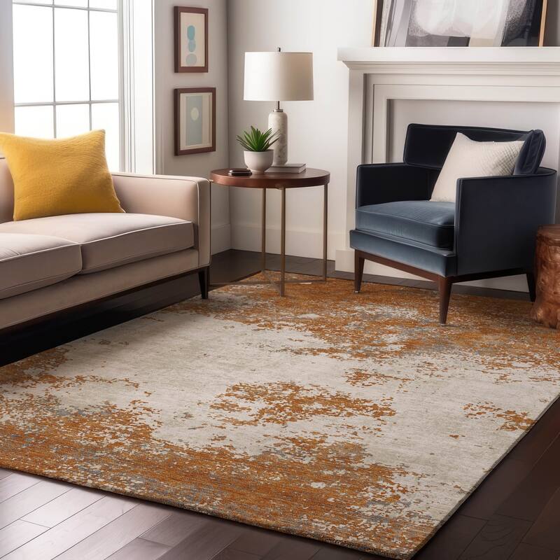 Premium Washable Super Soft Abstract Solid Mayfield Rug - Copper - 9' x 12'