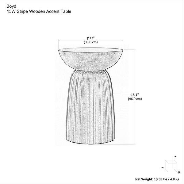 dimension image slide 0 of 10, WYNDENHALL Willis 13" Wide Solid Wood Contemporary Accent Table & Fully Assembled - 12.6" D x 12.6" W x 17.7" H