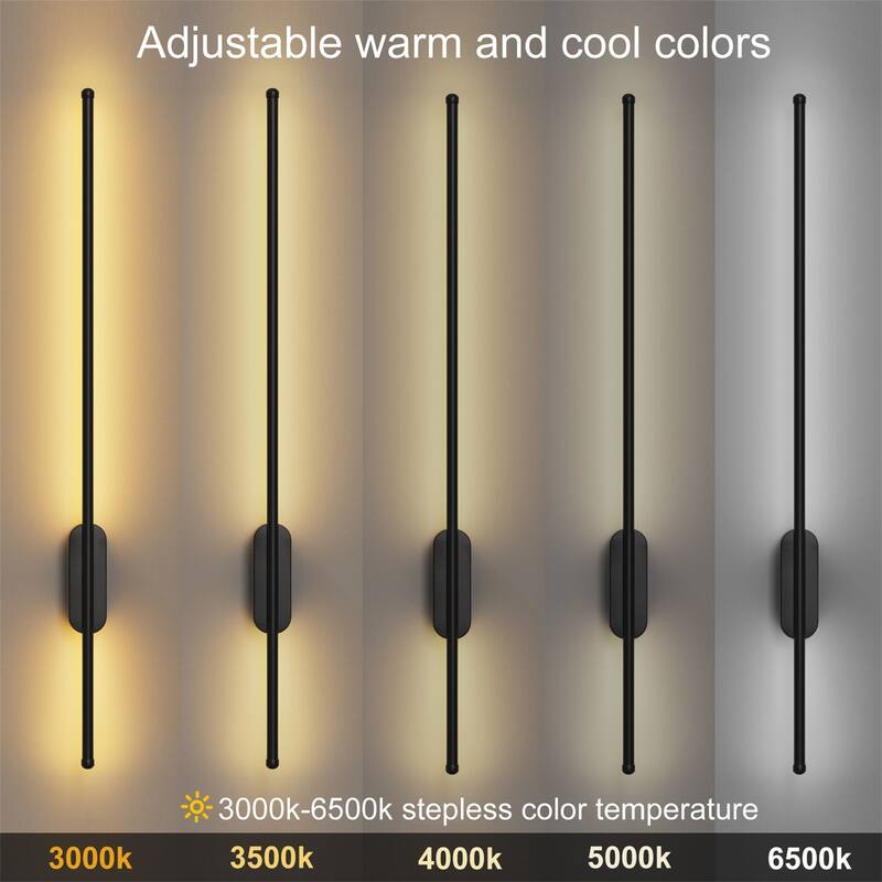 Set of 2 Linear Wall Lights, Minimalist Bedside Sconces for Bedroom