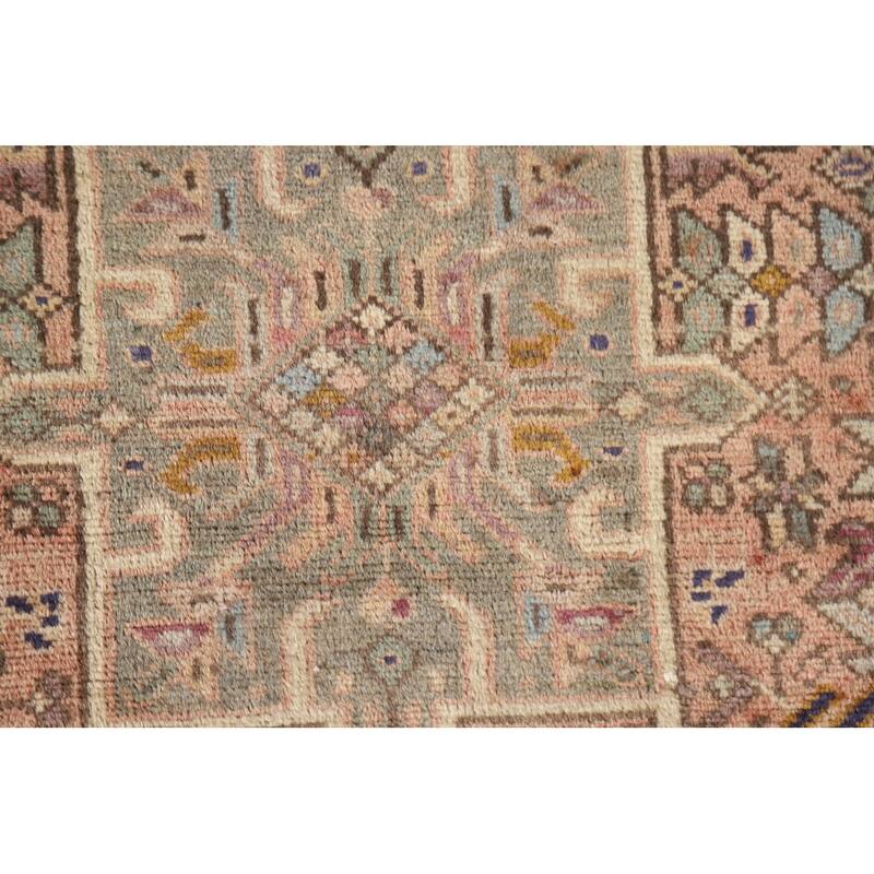 Vegetable Dye Handmade Gharajeh Persian Vintage Runner Rug - 3'3"x 7'4"
