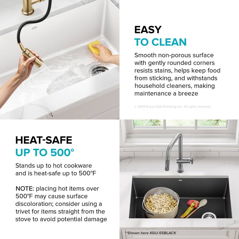 KRAUS Forteza Granite 32 inch 1-Bowl Undermount Kitchen Sink