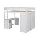 preview thumbnail 10 of 16, Elegant Wood Full Size Loft Bed with Wardrobes and 2-Drawer Desk with Cabinet, Sturdy Construction & Safety Guaranteed, White