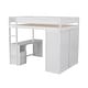 preview thumbnail 9 of 15, Functional Design Wood Loft Bed with Storage Space, White